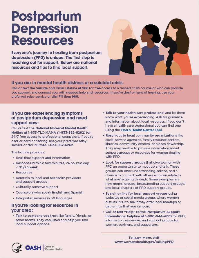Postpartum Depression Resources Fact Sheet