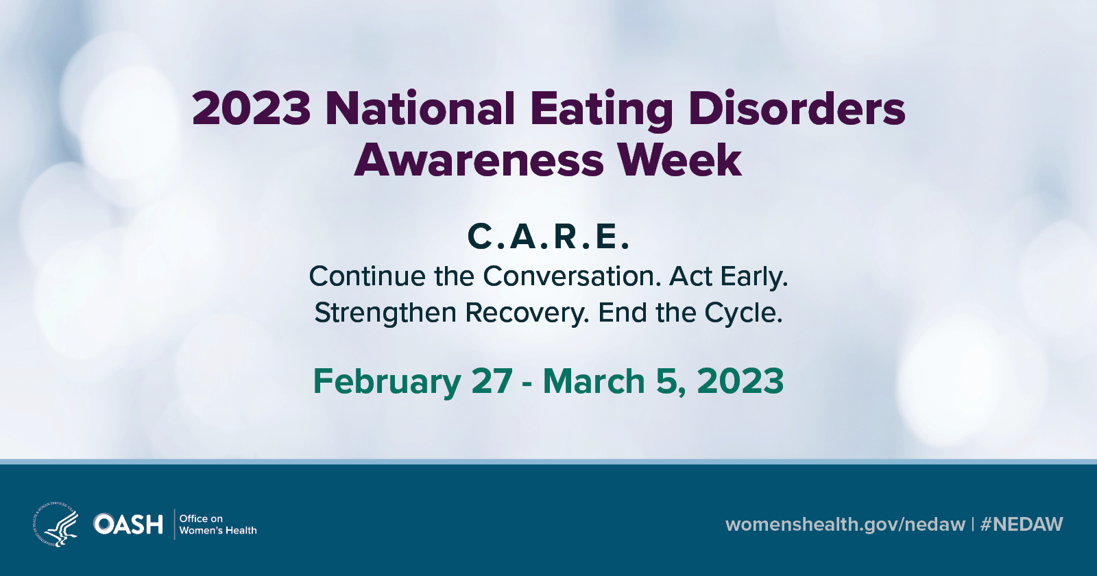 Advertisement for 2023 National Eating Disorders Awareness Week