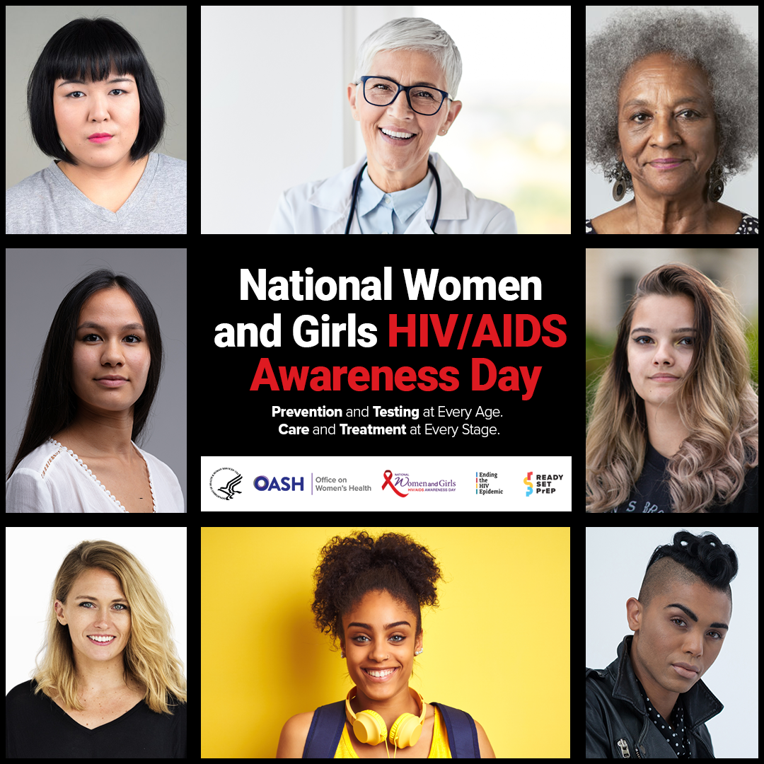 Banner featuring  a diverse group of women and girls for National Women and Girls HIV/AIDS Awareness Day.
