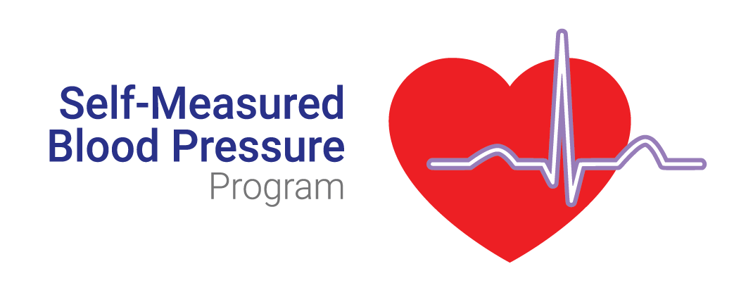 Logo for the Self-Measured Blood Pressure Program, which is a heart and heart beat illustration.